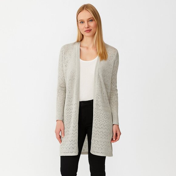 White House Black Market Sweaters - 2/$30 White House Black Market Metallic Knit Open Cardigan Duster XS #A0672